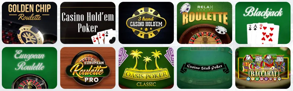 Jeux de table au Ybets Casino