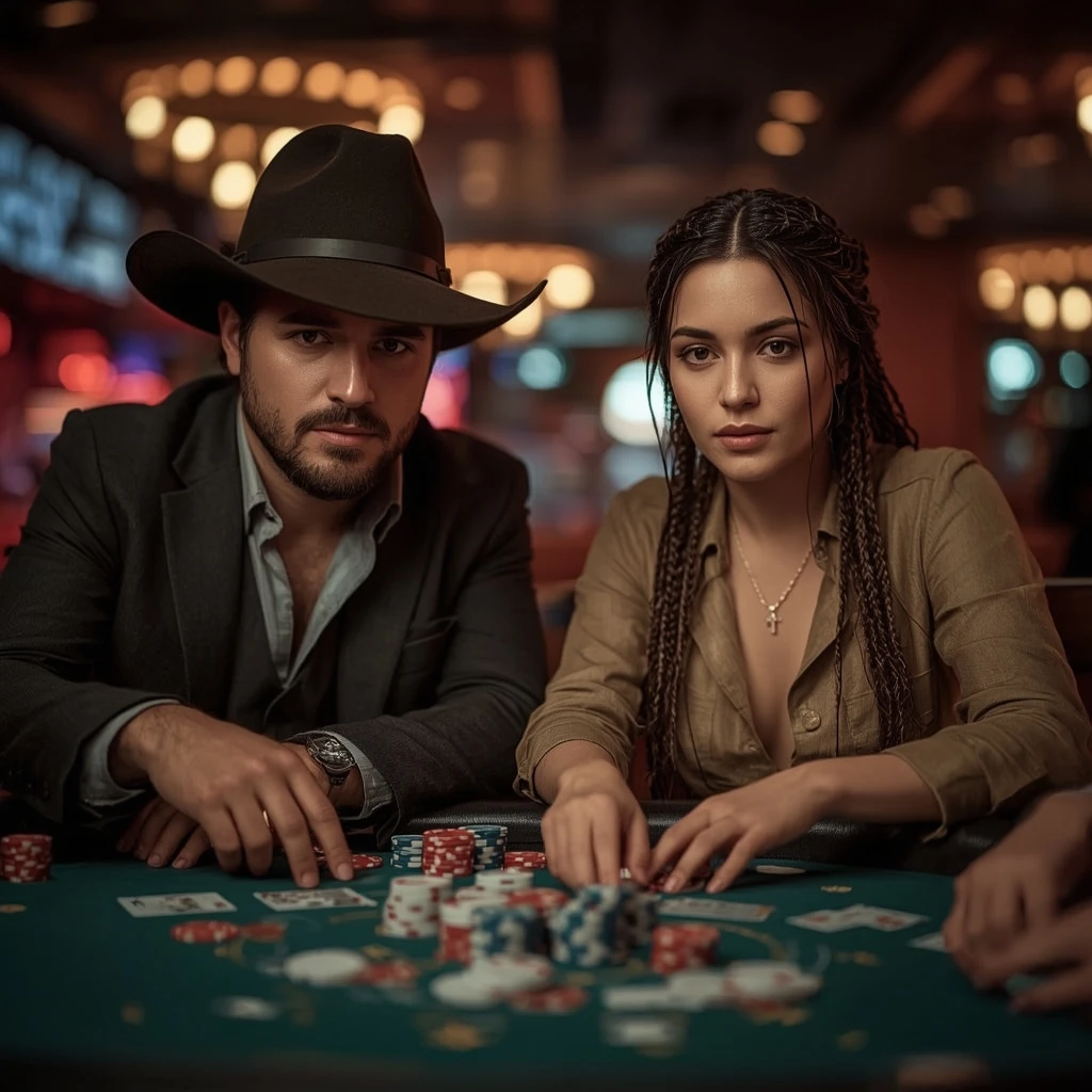 photo de deux personnes jouant au poker chez Ybets Casino